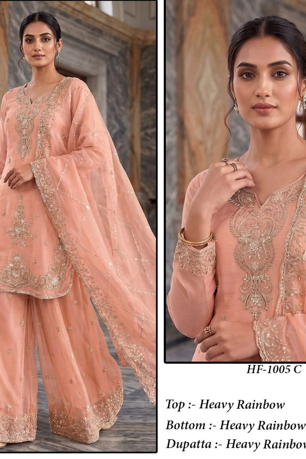 Hoor tex HF 1005 Heavy Fancy fabric ready to wear Pakistani suit 