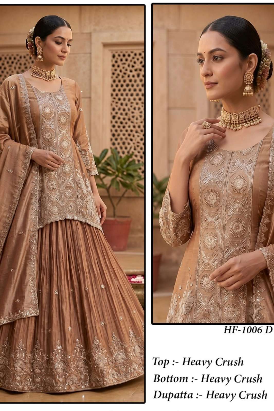 Hoor tex HF 1006 Heavy crush fabric ready to wear Pakistani style lehenga