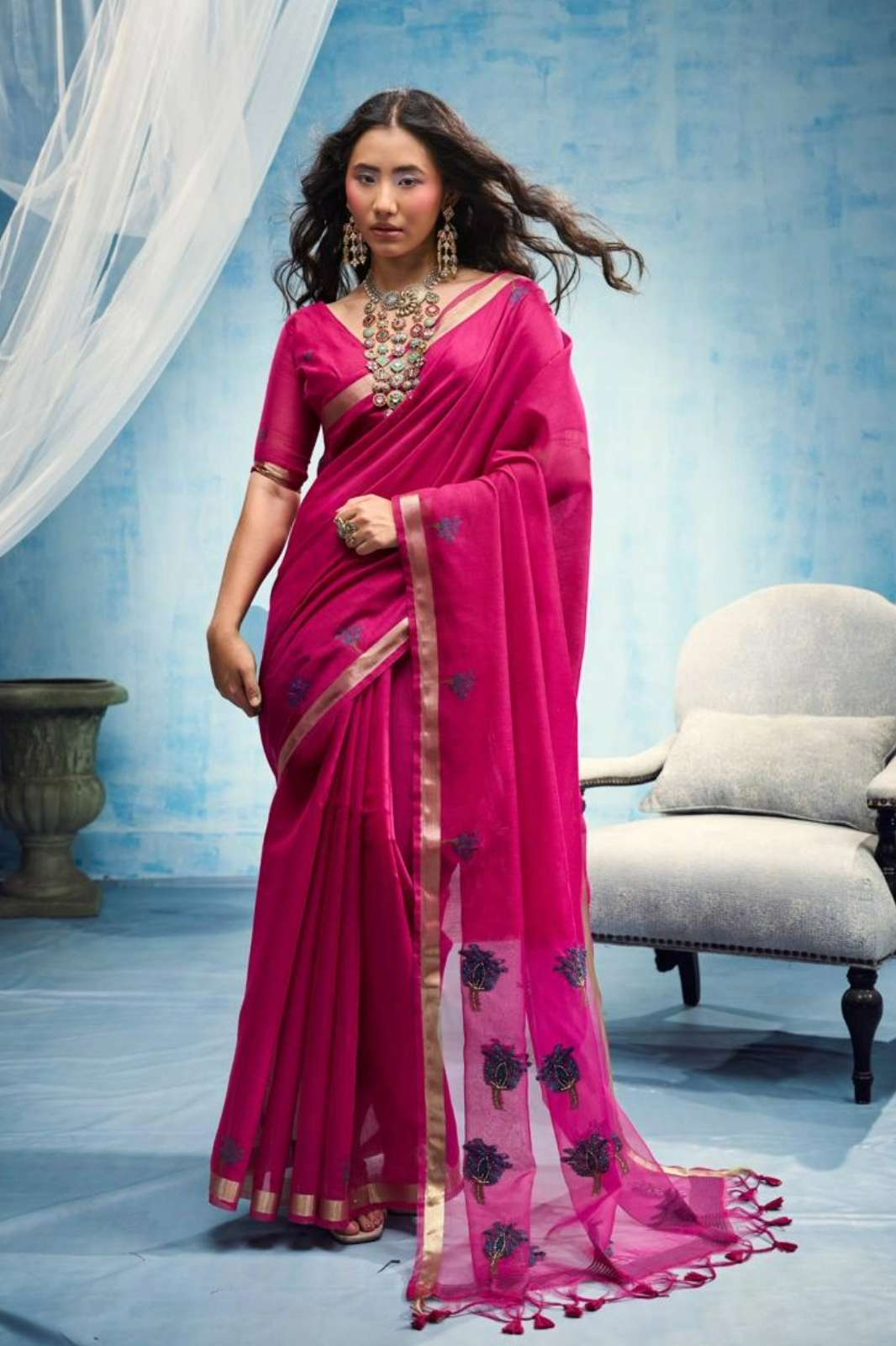 Rajtex Handwork Gulaab 001 TO 006 presents Pure munga cotton handloom work saree 