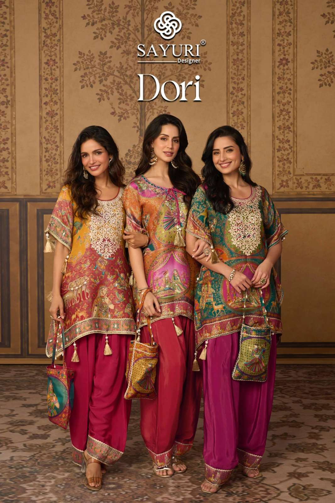 SAYURI DORI PRESENTS VISCOS POSITION JACQUARD SILK KAFTAN SET TO SET