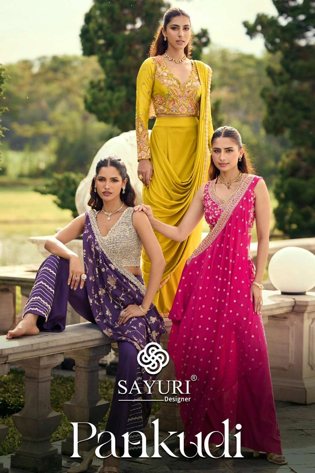 Sayuri PRESENTS  PANKUDI READY TO WEAR JACQUARD SILK EMBROIDERED SAREE