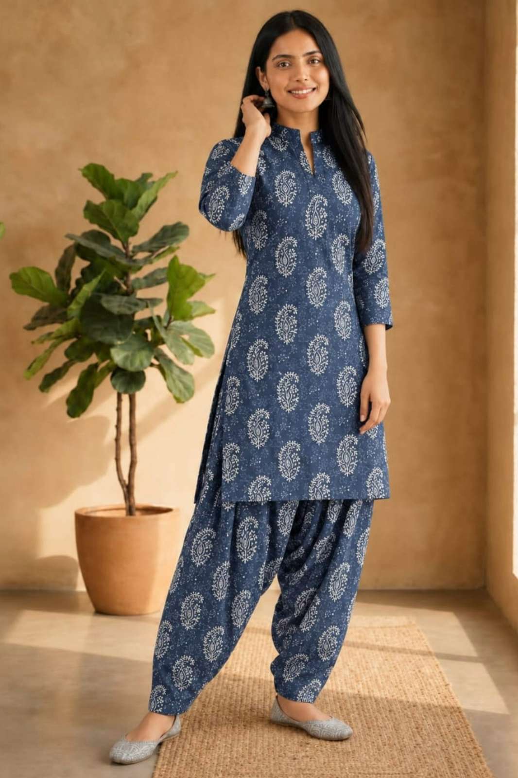 Shri balaji 24409 presents Exclusive Collection of cotton hand block Farsi Salwar Suits
