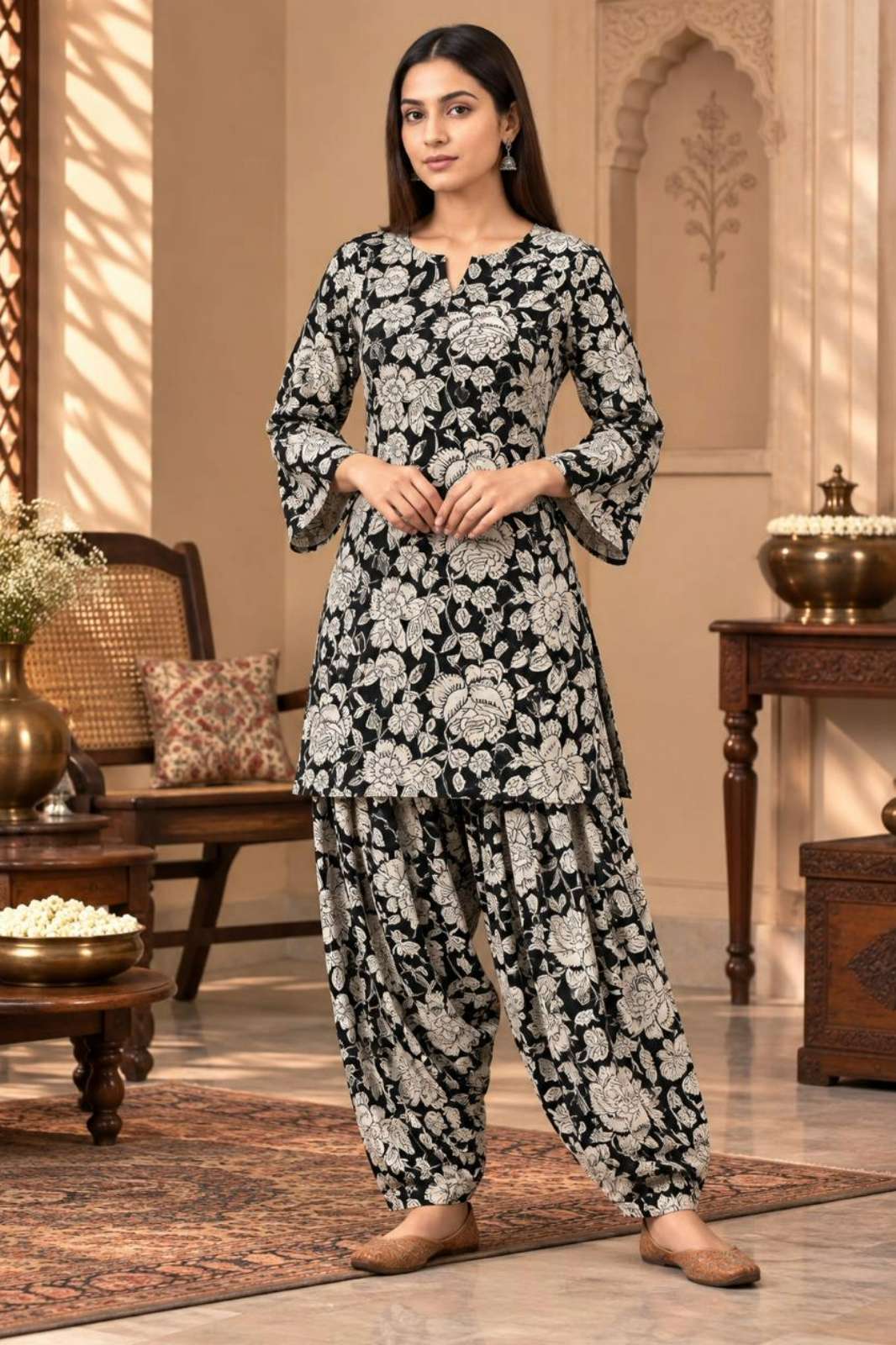 Shri balaji 24412 presents Exclusive Collection of cotton hand block Farsi Salwar Suits