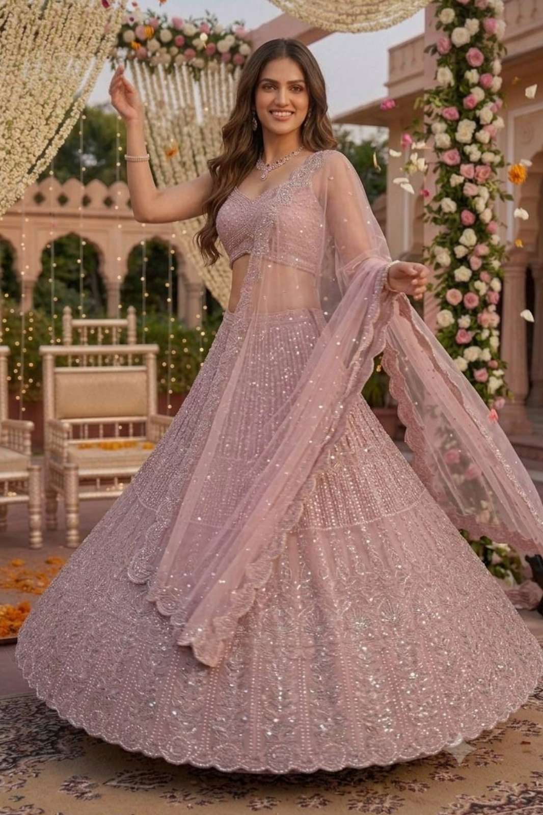 Shri Balaji FB H115 presents stunning Faux Georgette lehenga with sequins Dori & thread work
