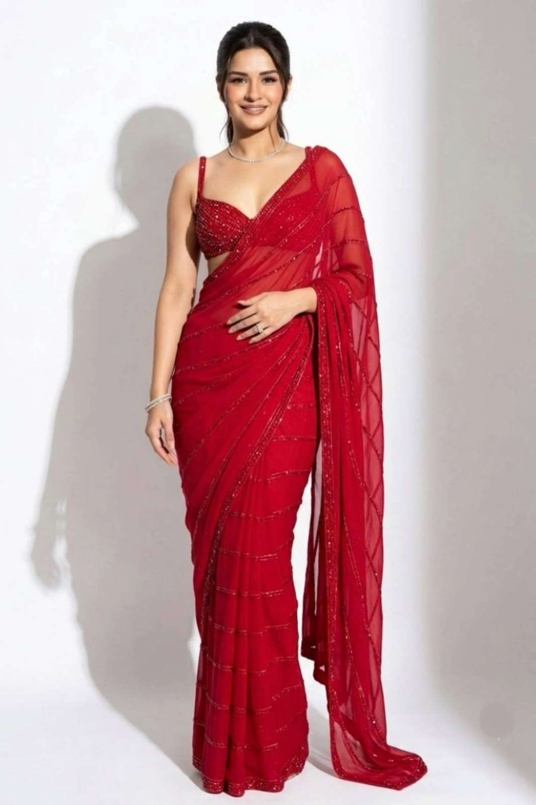 Shri Balaji FB L379  presents Faux georgette saree with sequins & dori work