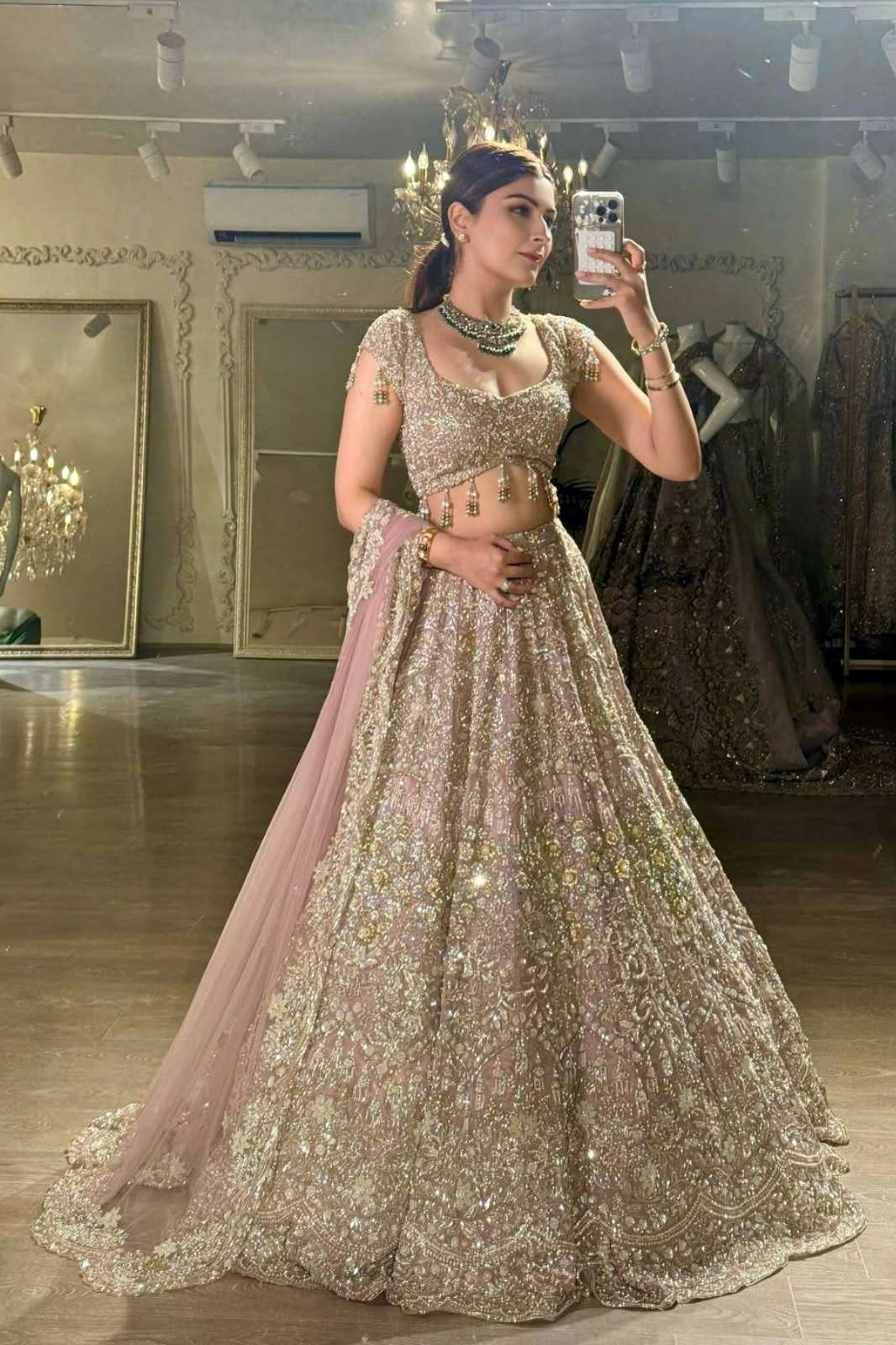 Shri Balaji HM P30 presents sequins  Dori & zari thread work Net fabric lehenga 