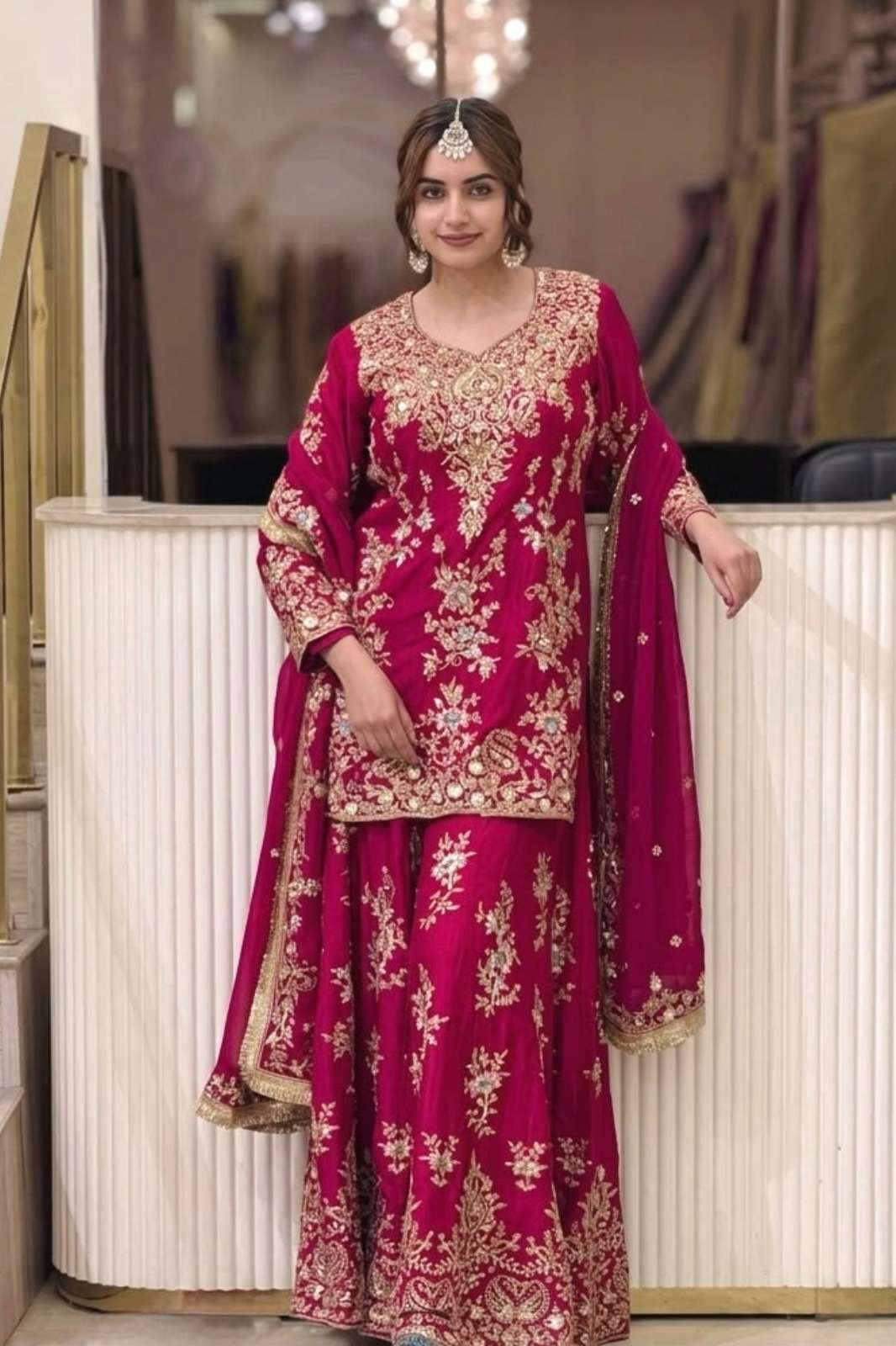 Shri Balaji PD1173  Heavy Faux Georgette Embroidery and Sequence Work Suit 