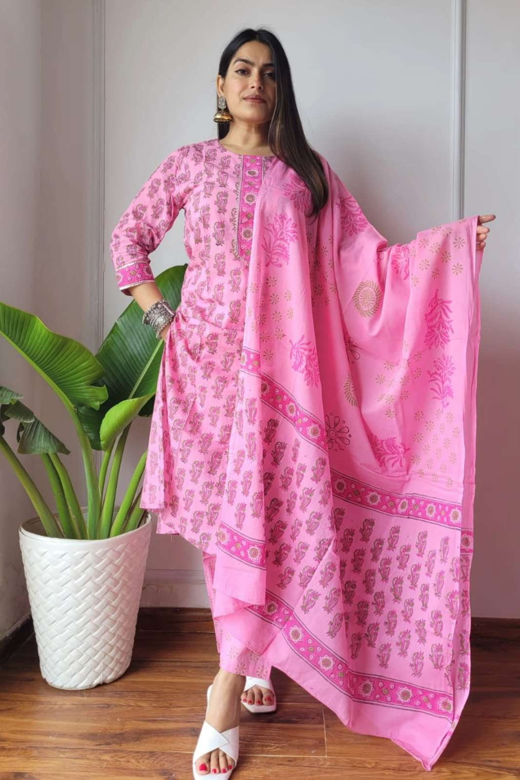 Shri Balaji presents 24383 Daily wear Hand Block Printed Cotton suit collection