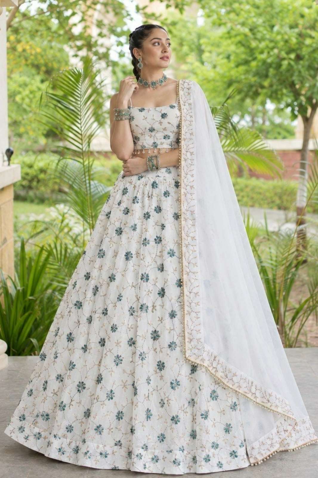 Shri Balaji presents 412 Georgette lehenga with Multi Embroidery work