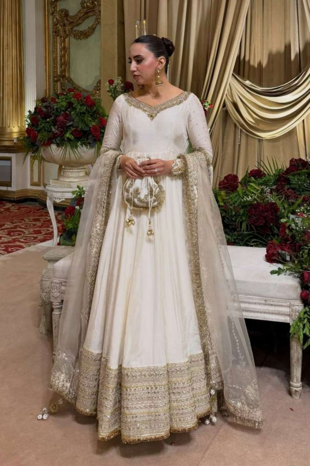 Shri Balaji presents 6079 Vichitra fabric Thread with Sequence work ready to wear Anarkali suit 