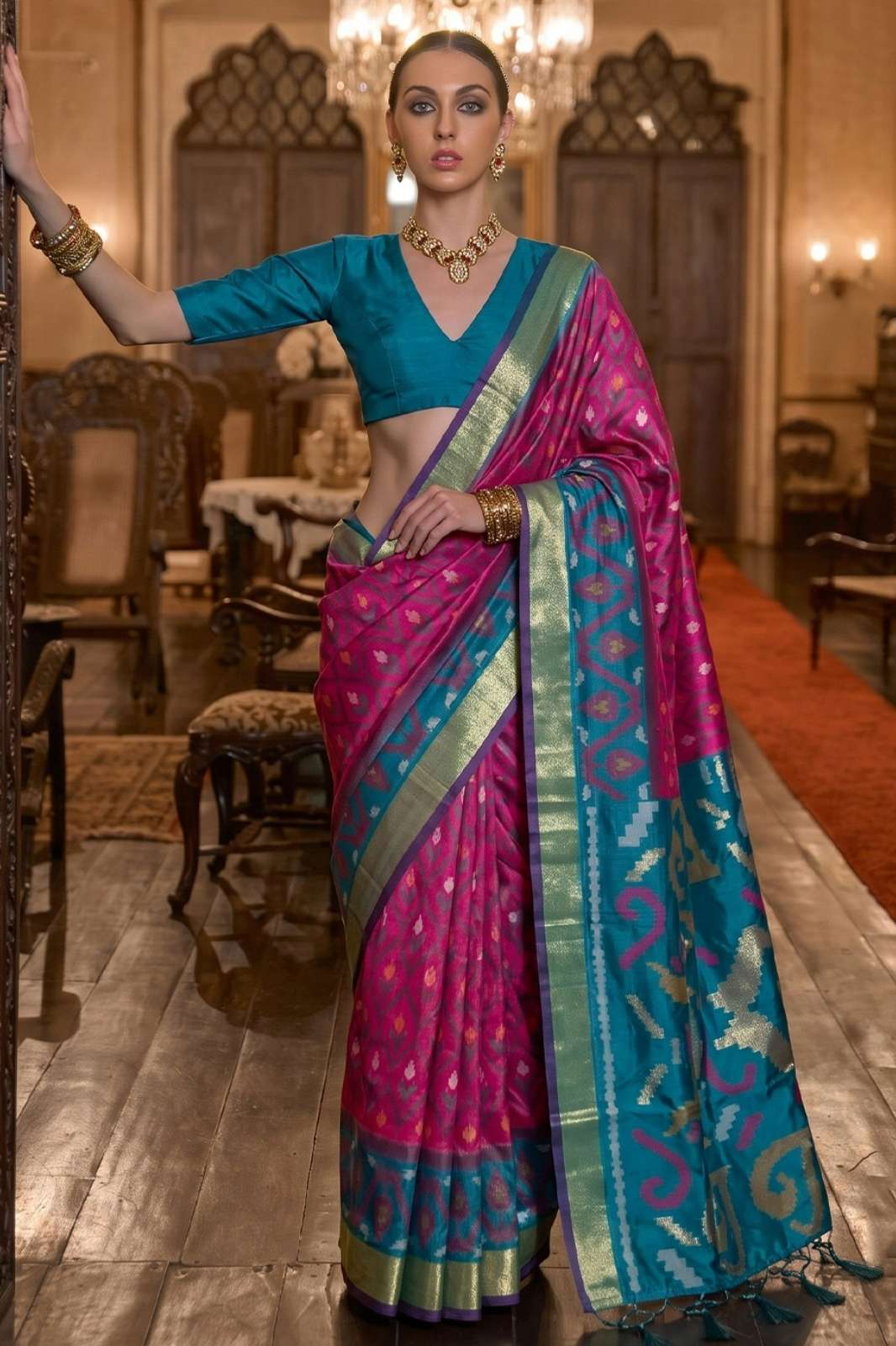 Shri balaji presents Adishree Soft Silk Fabric Saree With Intricate Gold Zari Weaving