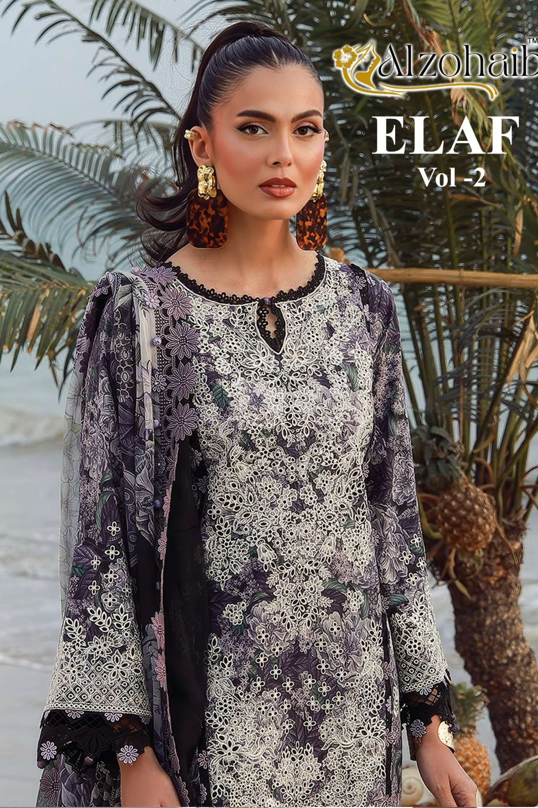Shri Balaji presents ALZOHAIB ELAF VOL 2  Cotton fabric patch Work Pakistani suit 