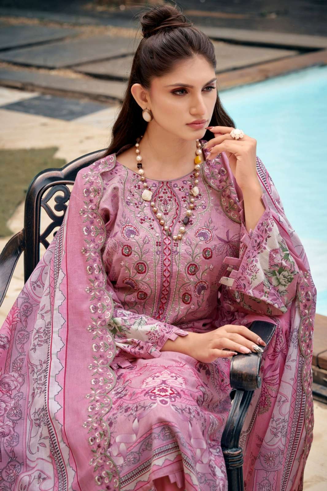Shri Balaji presents ANARKALI Vol 27 EMBROIDERED LAWN COTTON PRINTED SUIT 