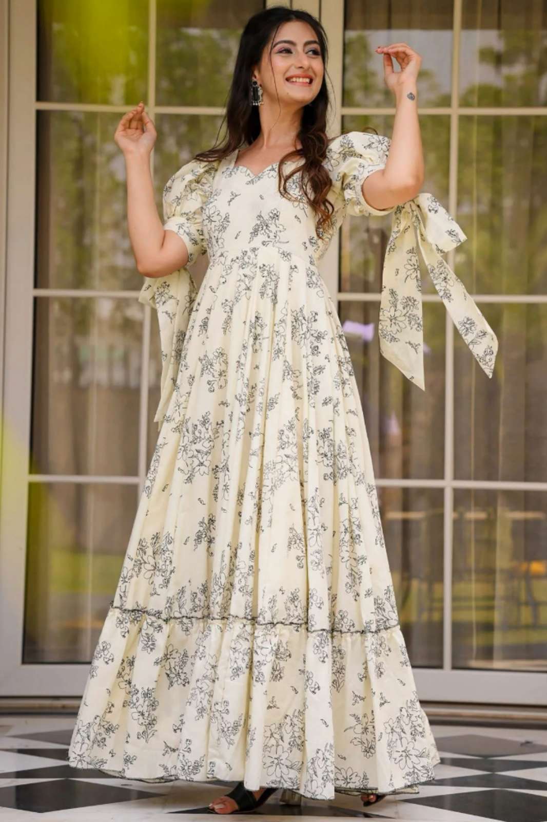 Shri Balaji presents CLORA VOL 11 Festive wear  DIGITAL PRINTED RAYON GOWN 