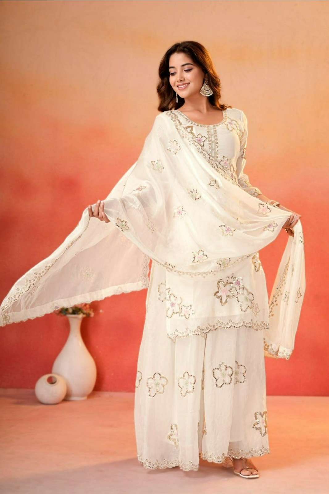 Shri Balaji presents DV 26725 Fendi Silk Heavy Sequence and Thread work Designer suit 