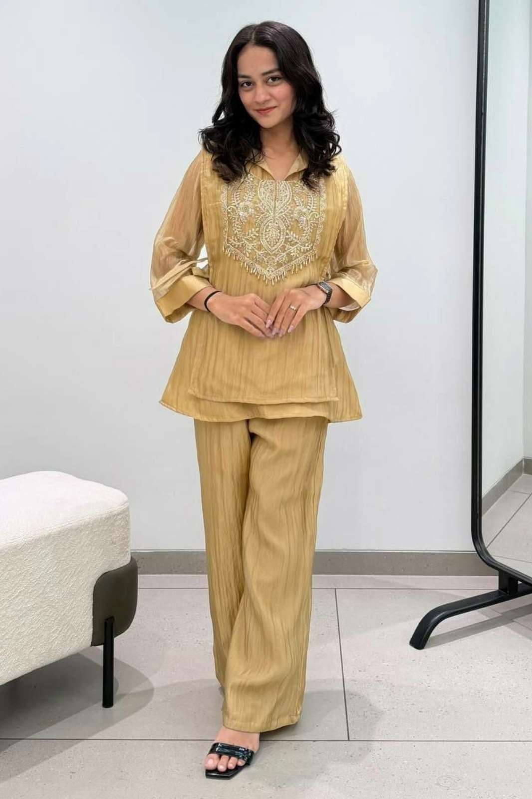 Shri Balaji presents DV 26735 Fancy fabric Heavy work ready to wear Designer Co Ord set  