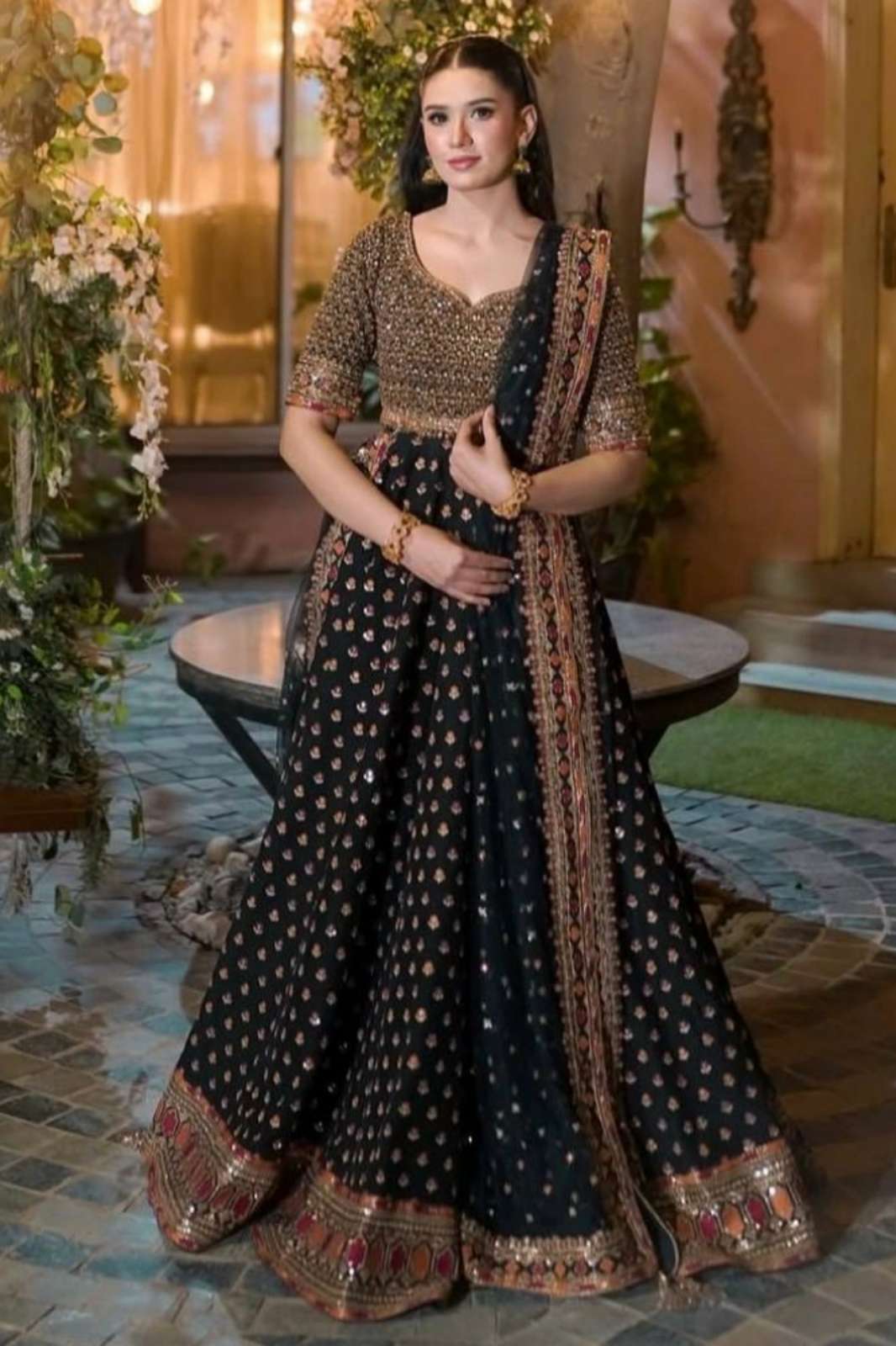 Shri Balaji presents FB H95  Festive wear silk lehenga with sequins & zari work
