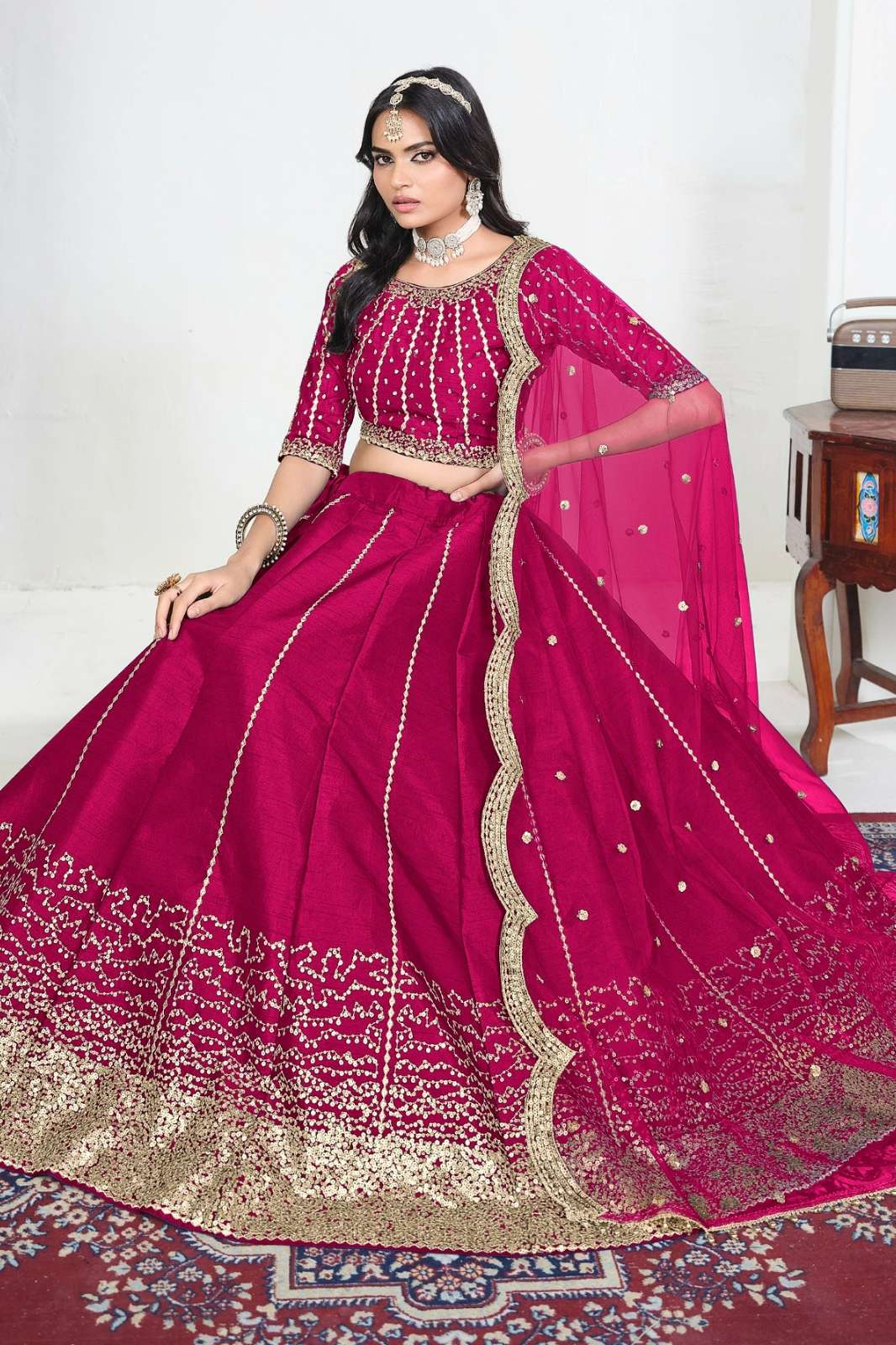 Shri balaji presents MEHVISH VOL 36 ART SILK FESTIVE WEAR LEHENGA COLLECTION 