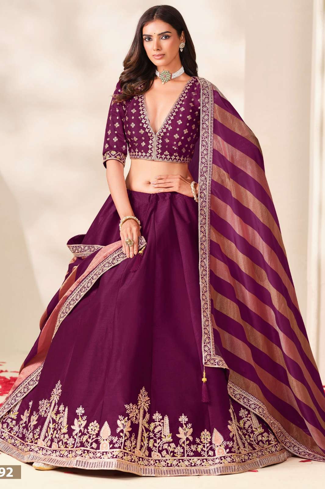 Shri Balaji presents Mehvish Vol 39 Art Silk Designer Embroidery Work festive wear Lehenga 
