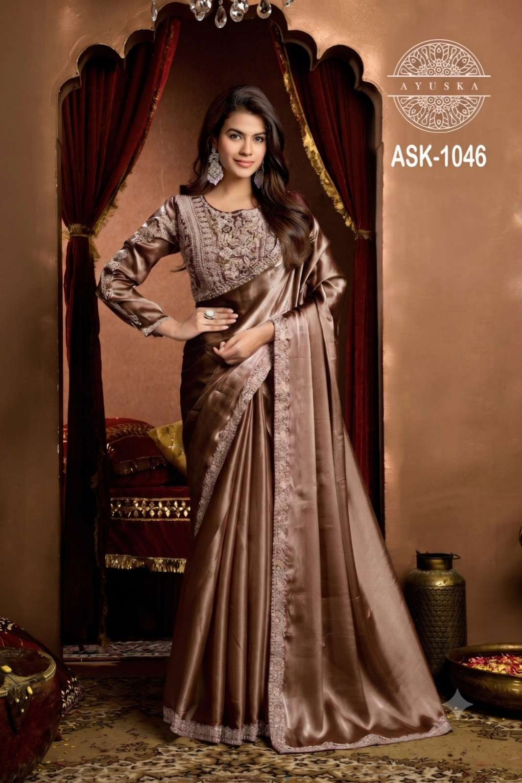 Shri balaji presents Royal Queen 4 Tissue Orgnaza With Fancy work saree collection
