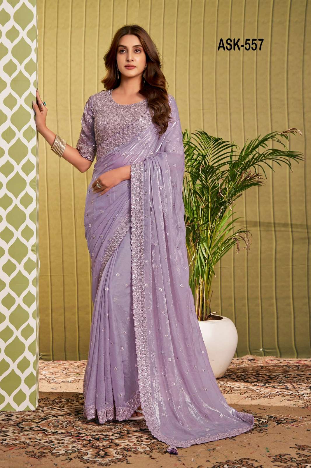 Shri balaji presents Royal Queen 5 Tissue Organza With Fancy work saree collection