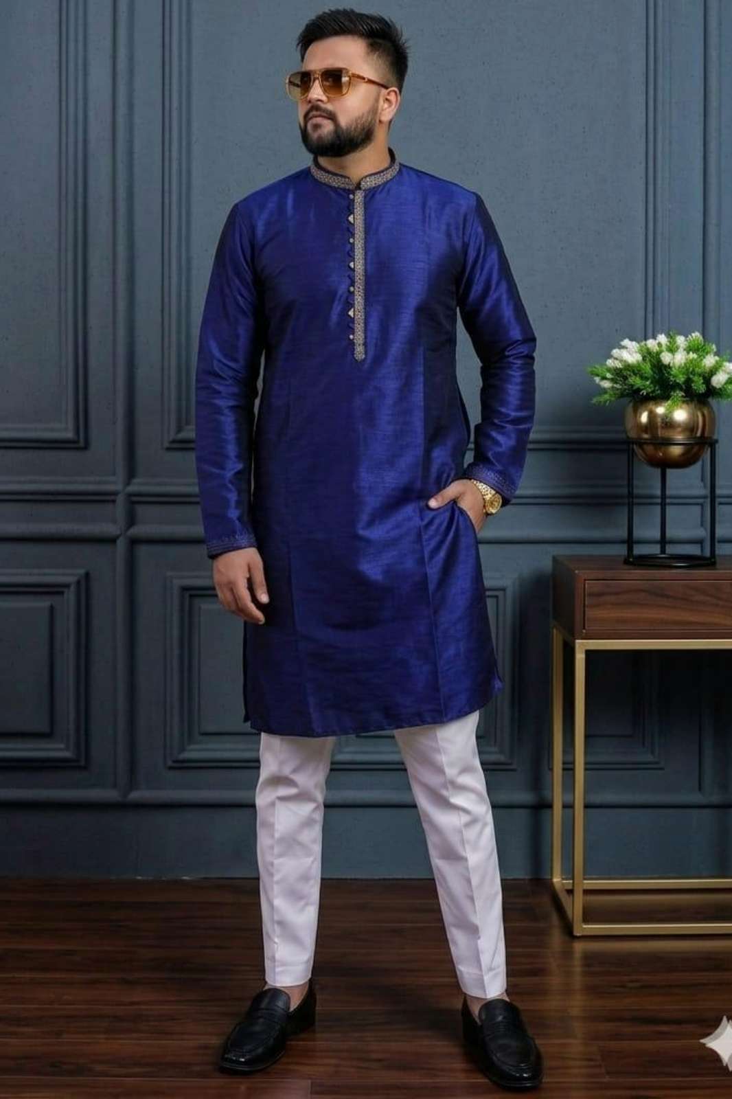 Shri balaji presents SWASTIK 24647 BENGLORY SILK Mens kurta 