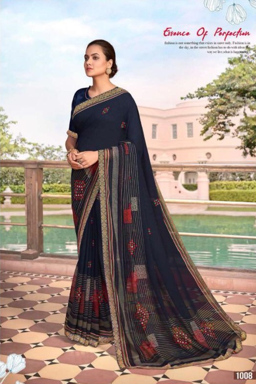 Buy Soch Floral Embroidered Pure Georgette Saree Online at Best Price |  Distacart