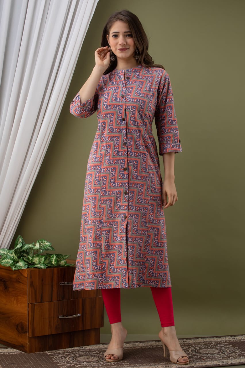 Buy online Blue Self Design A-line Kurti from Kurta Kurtis for Women by  Patrorna for ₹699 at 65% off | 2024 Limeroad.com