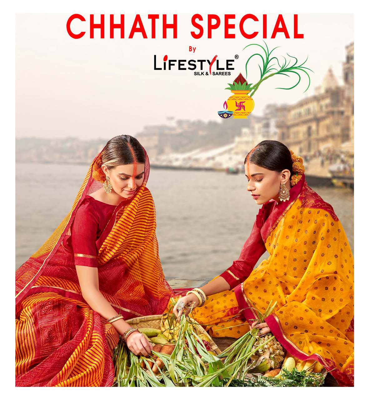 Lifestyle Presents Chhath Pooja 75521 75532 Series Rajjo Net Beautiful Designer Festival Wear Saree Collection