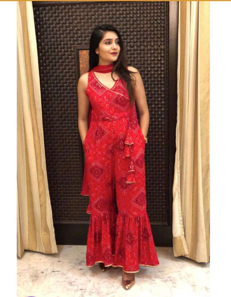 Rakhi Special Maroon Faux Georgette Anarkali Gown