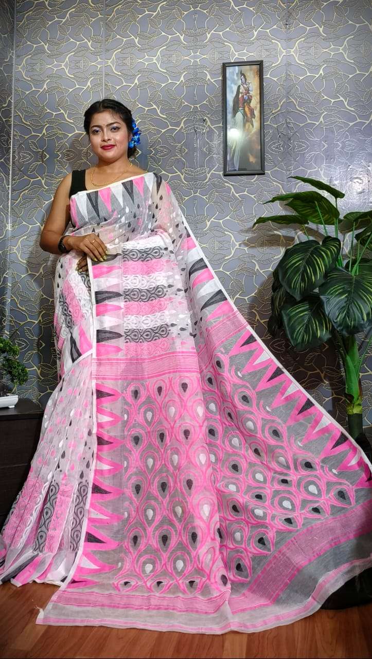 chanderi cotton embroidery work saree