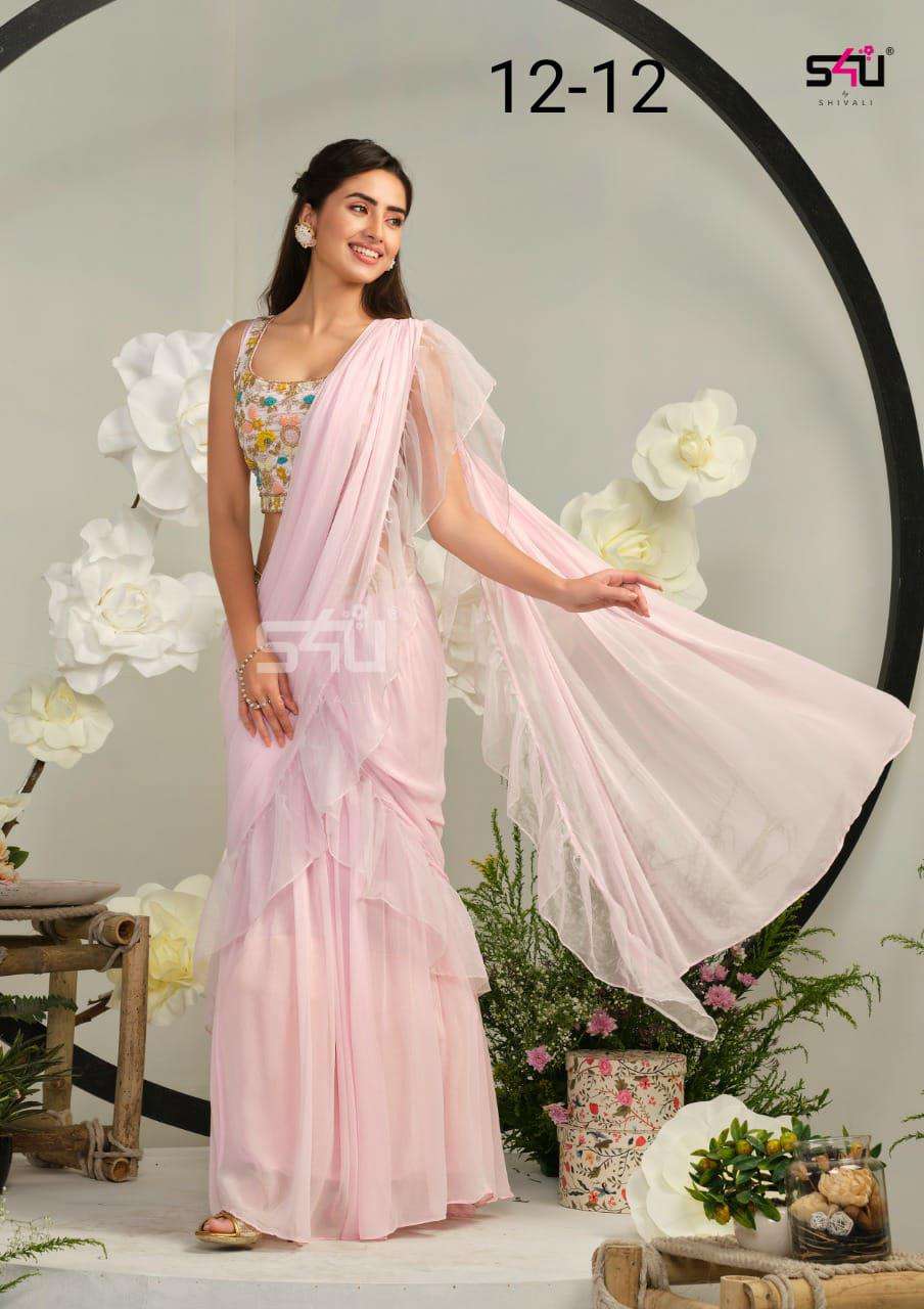 Pink silk party wear saree 6403