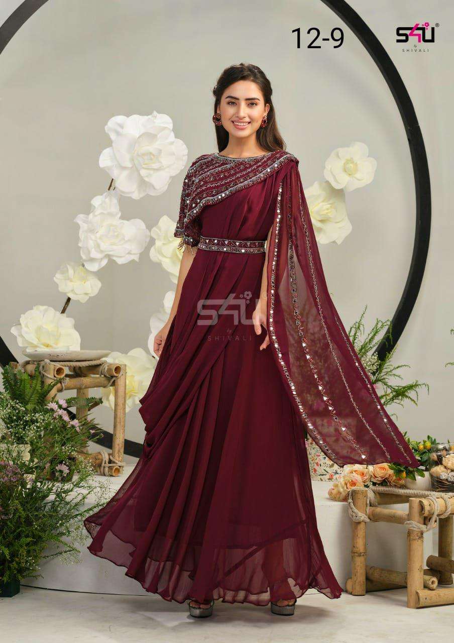 Buy Bridal Red Embroidered Designer Anarkali Gown In USA, UK, Canada,  Australia, Newzeland online