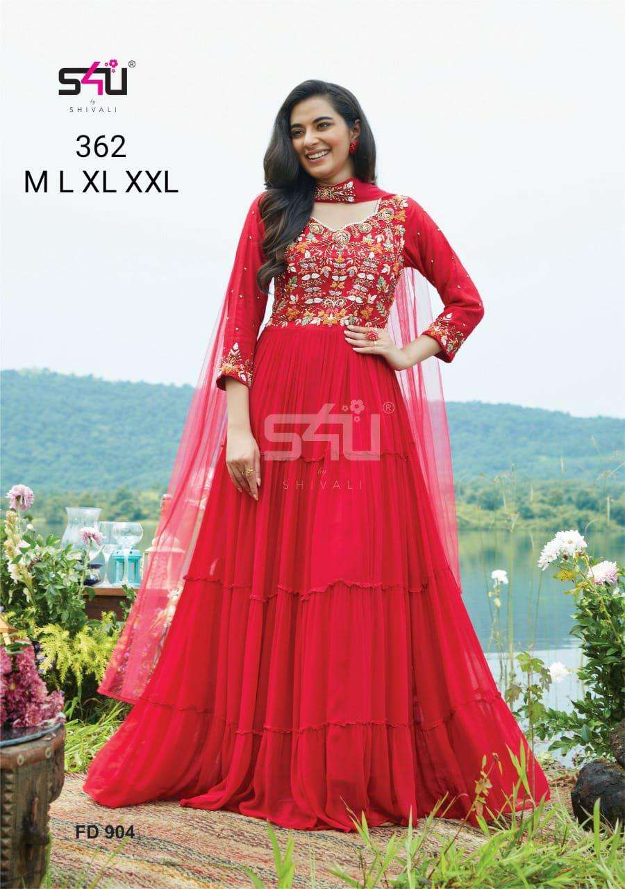 s4u 12-9 party wear look maroon colour designer evening gown wholesale  price surat