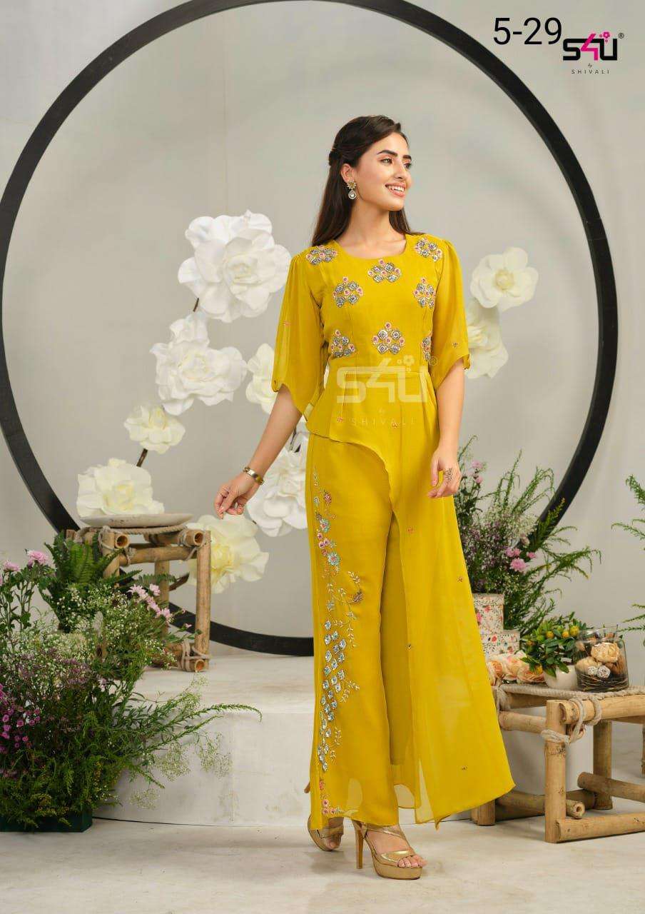 Yellow Designer Kurti in Cotton with Printed
