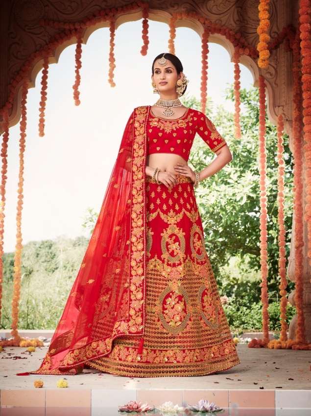 Heavy Red Embroidered Lehenga for Dulhan at Rs.5500/Piece in gwalior offer  by Amitas Boutique