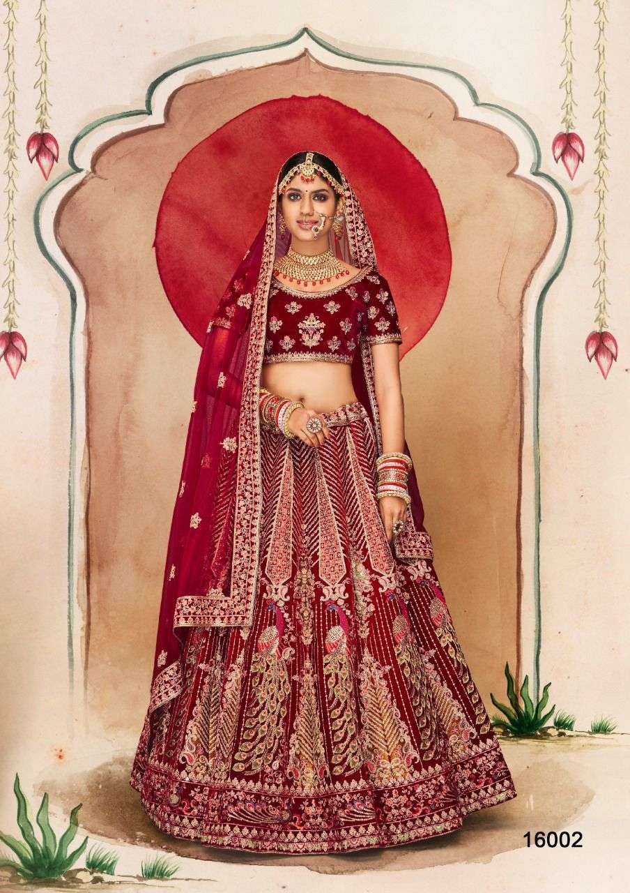 Red Lehenga Bridal Outfit Illustration