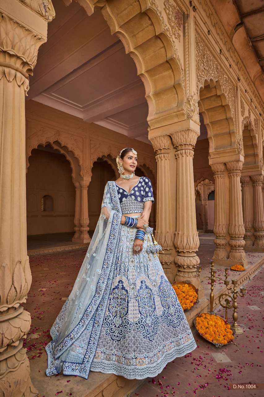 Designer Bridal lehenga choli for Women in Rama Blue Color - sethnik.com