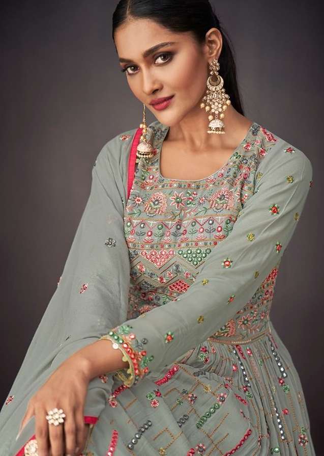 GULKAYRA PRESENTS BAHAR DNO 7125 GREY INDIAN WOMEN DESIGNER MUSLIM ...