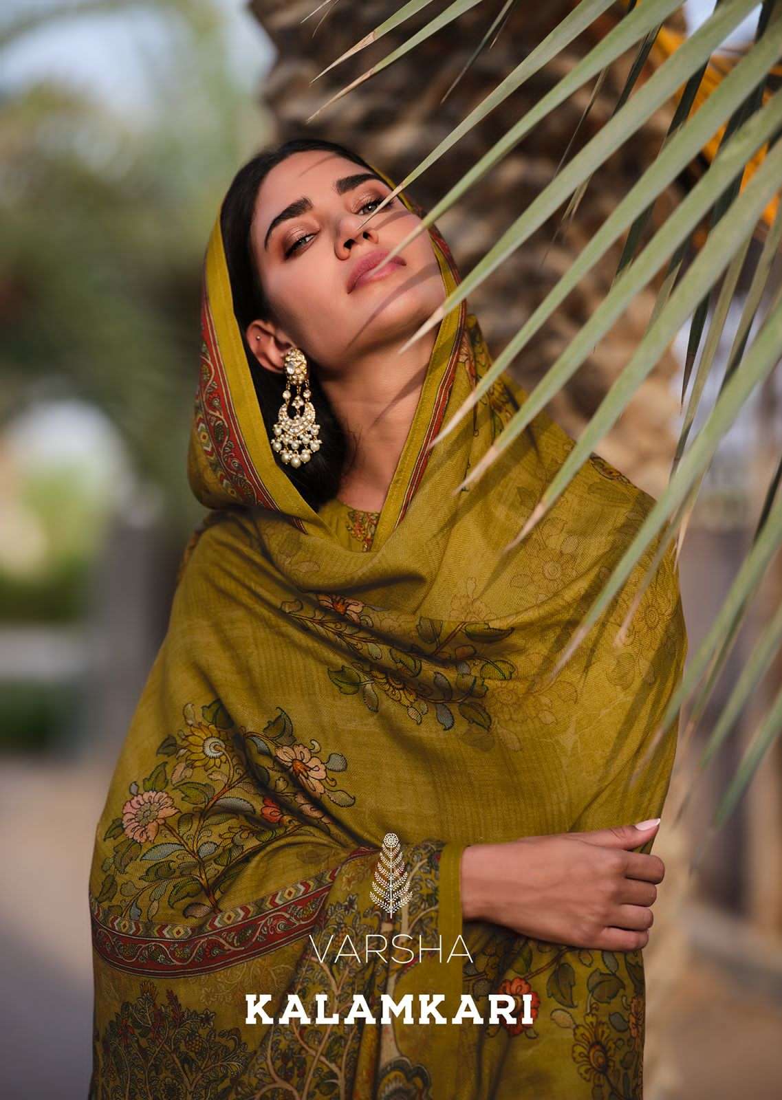 Modal readymade salwar suit brown and mustard shade with allover kalam –  Maatshi