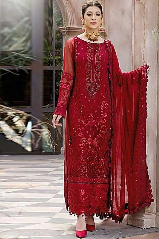 Chinon Straight Pant Salwar Kameez In Pink Color | Chiffon fashion,  Embroidery dress, Embroidery suits