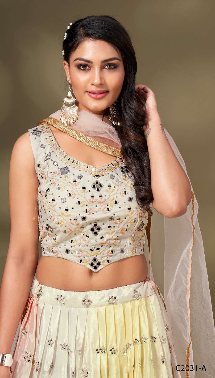 Buy White Gold Custom Made Skirt Blouse Dupatta. Lehenga Choli Dupatta  Custom Made to Measure. Online in India - Etsy