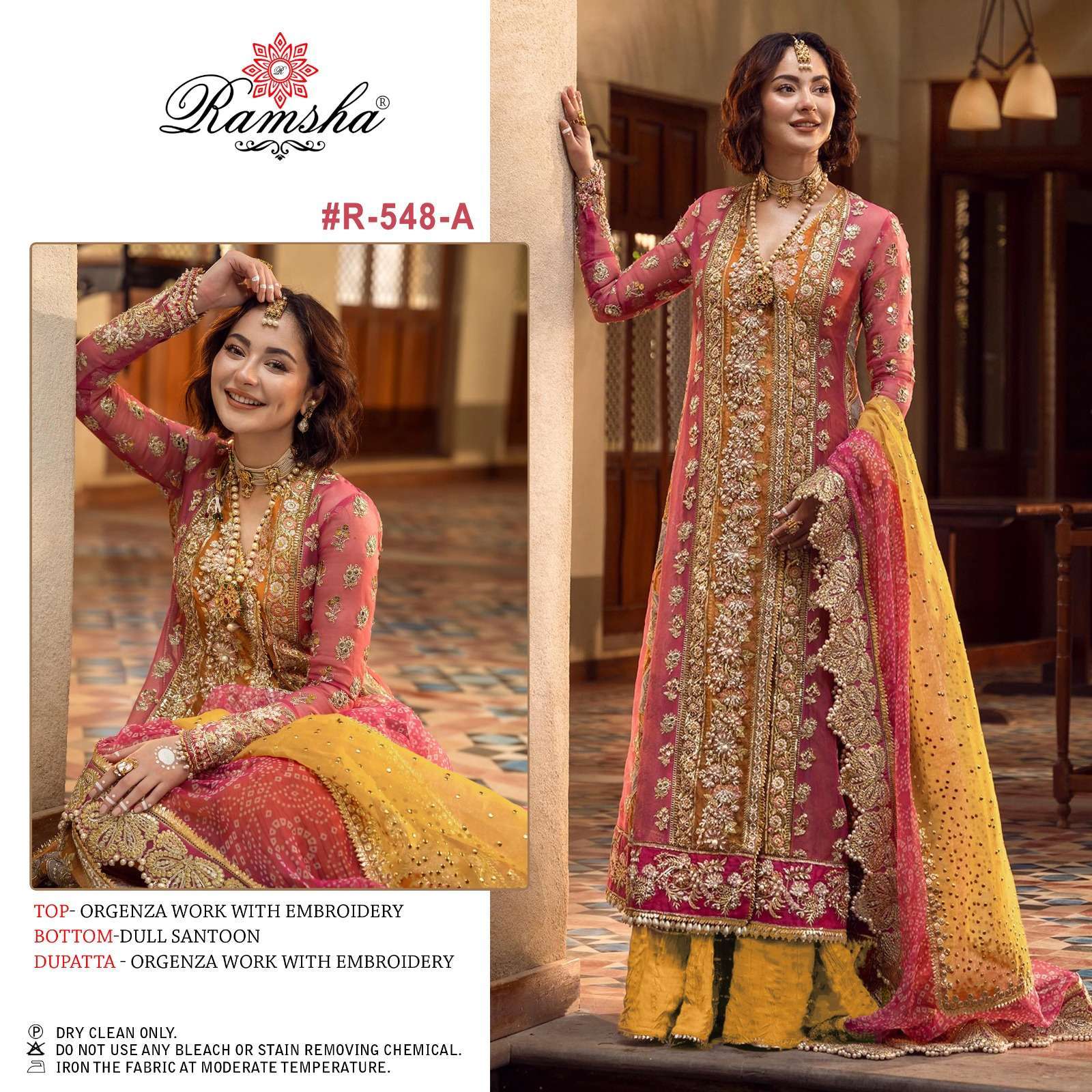 Pink Pakistani Salwar Suit - Ramsha Mashaal Collection Vol 7 - #L-712 main image 1