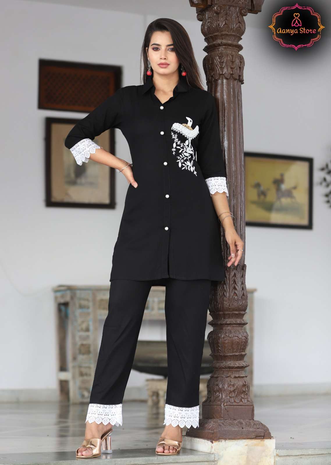 Attractive new designer heavy rayon office wear designer kurti pent with  dupatta at Rs 725 in Surat