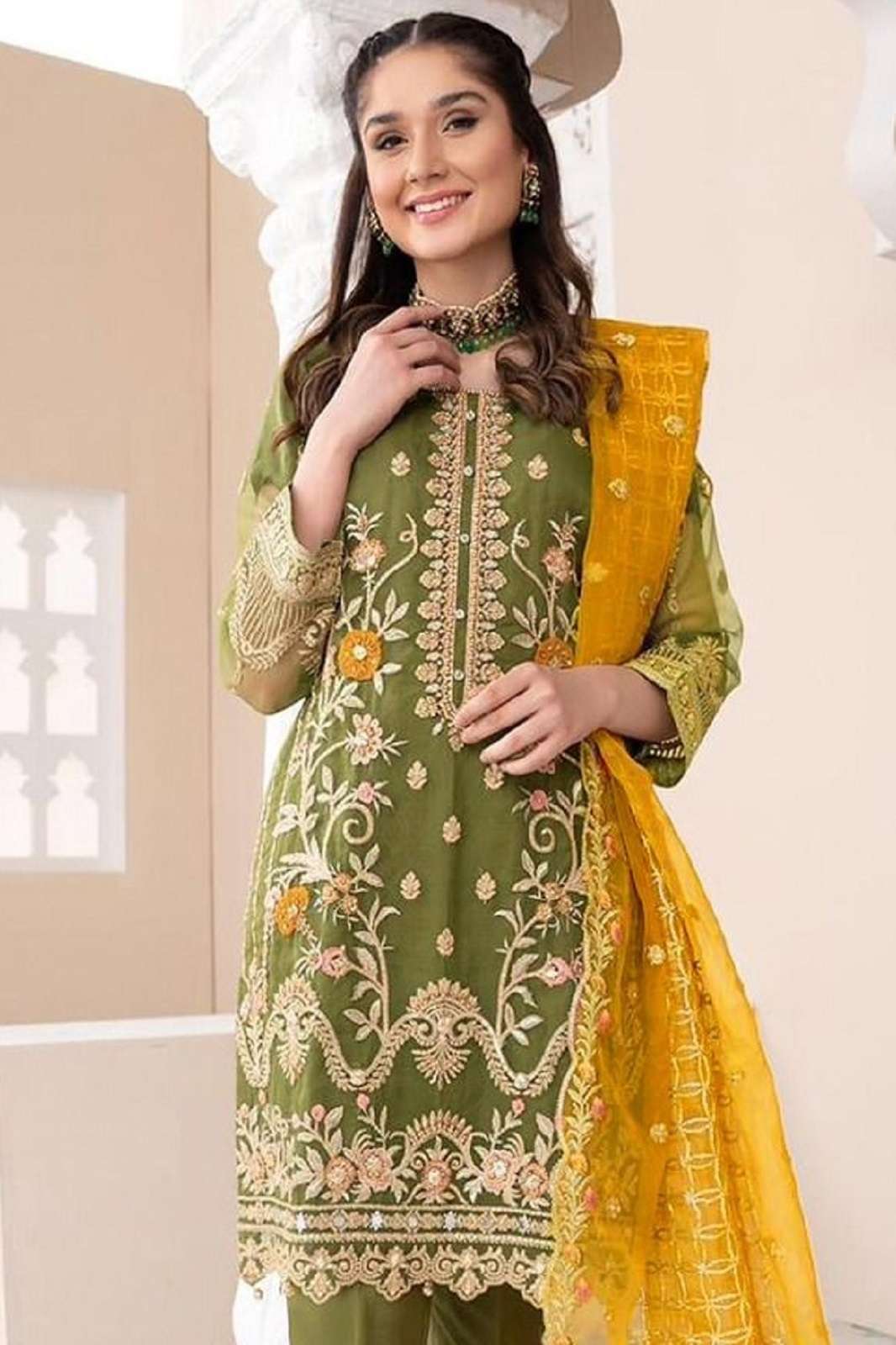 D-2040 COLOURS BY DEEPSY SUITS HEAVY ORGANZA EMBROIDERY PAKISTANI DRESSES