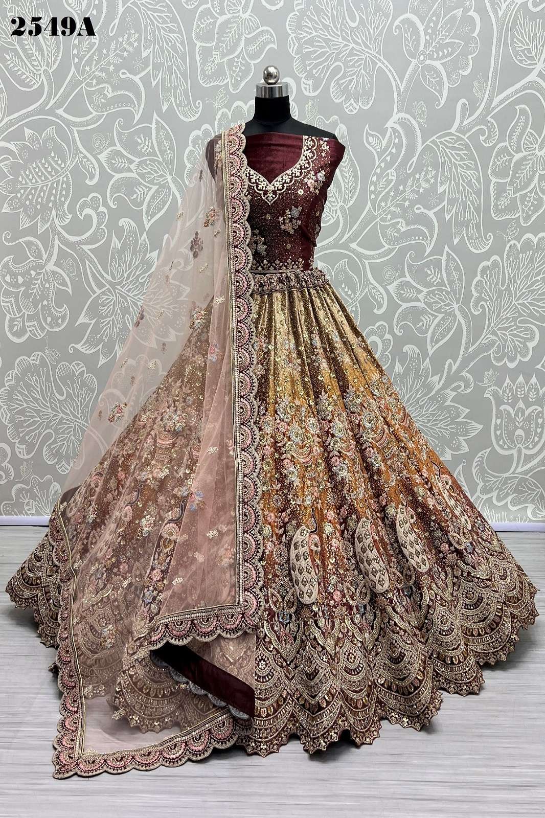 Mumtaz – Meticulously crafted lehenga choli ensemble in a vibrant tangerine  red color. Embellished fully with oxidized antique gold wor... | Instagram