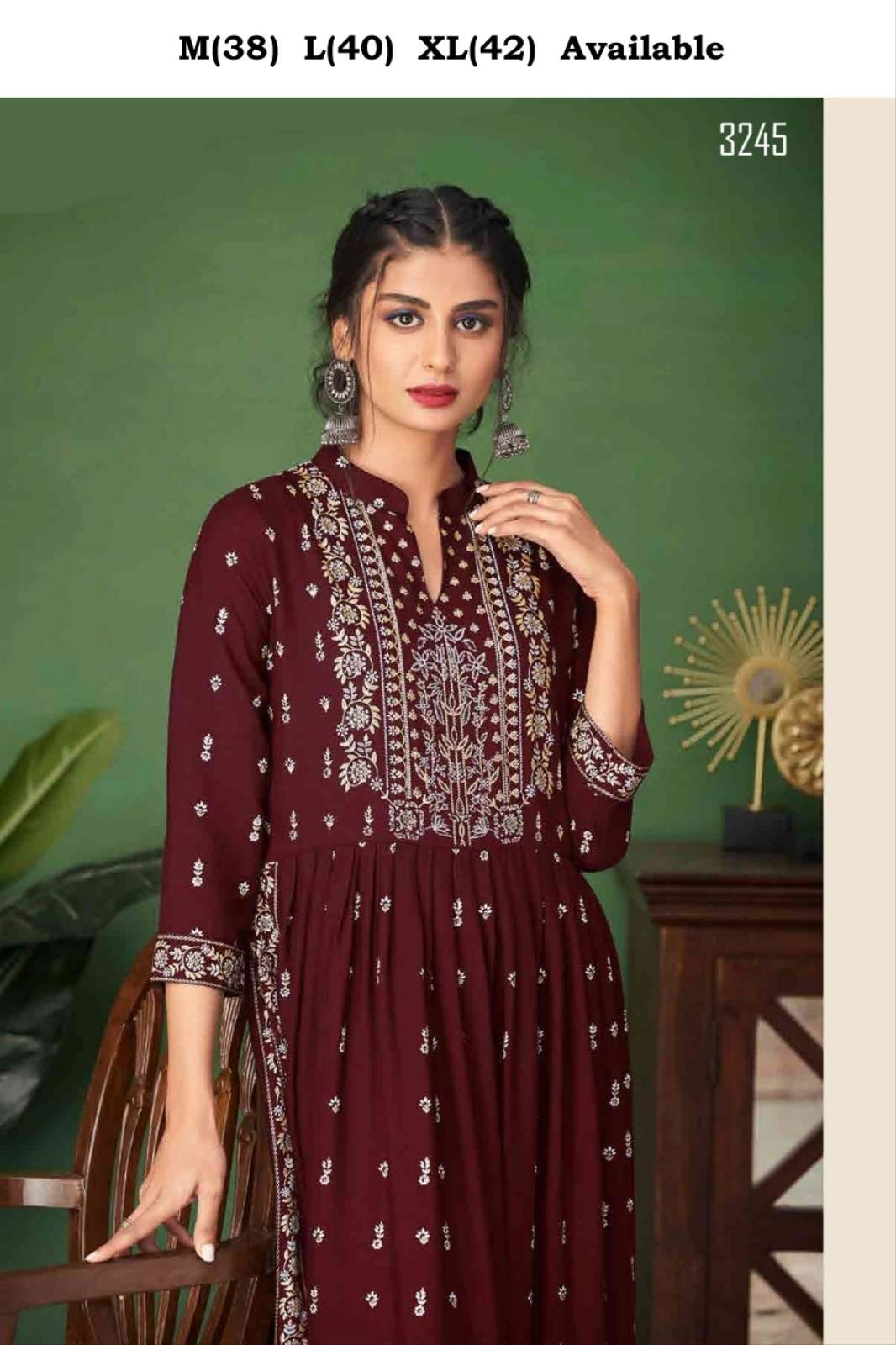 Heavy Faux Georgette kurti with palazzo and dupatta