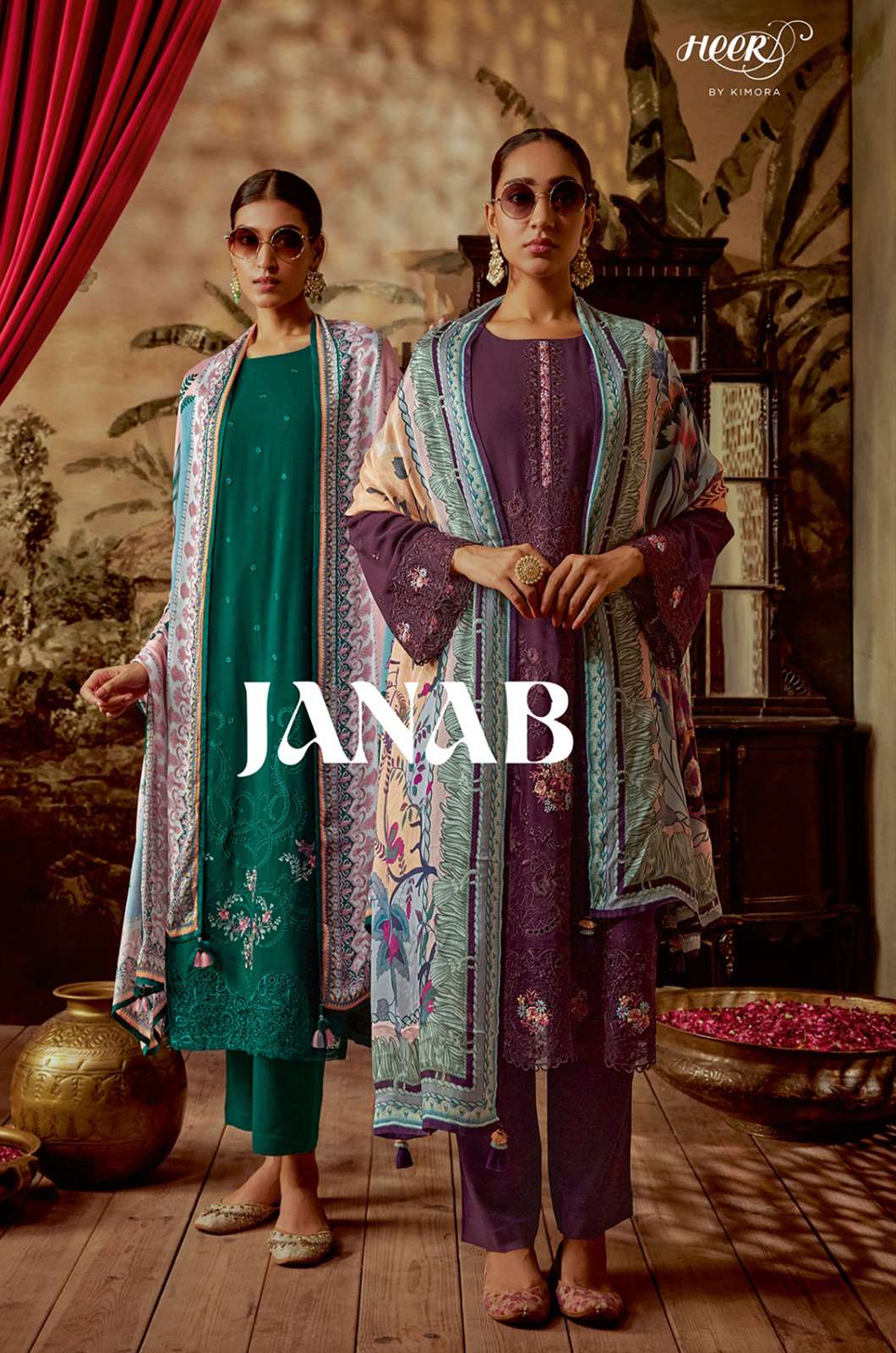 Kimora janab Pure Silk With Parsi Embroidery Suit