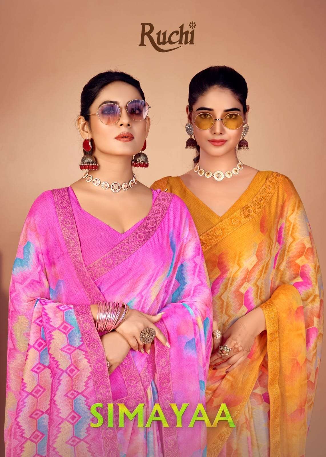 RUCHI SIMAYAA PRESENTS CHIFFON PRINTED COLORFUL WOMEN SAREE COLLECTION