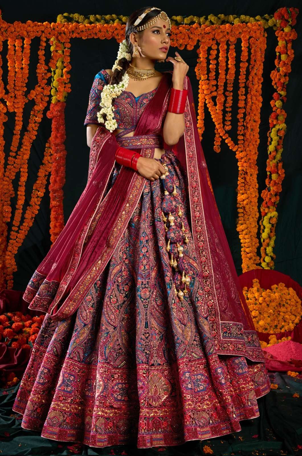 Wedding Wear Semi Stitched Diamond Work Lehenga, 3.5m, 20 at best price in  Surat